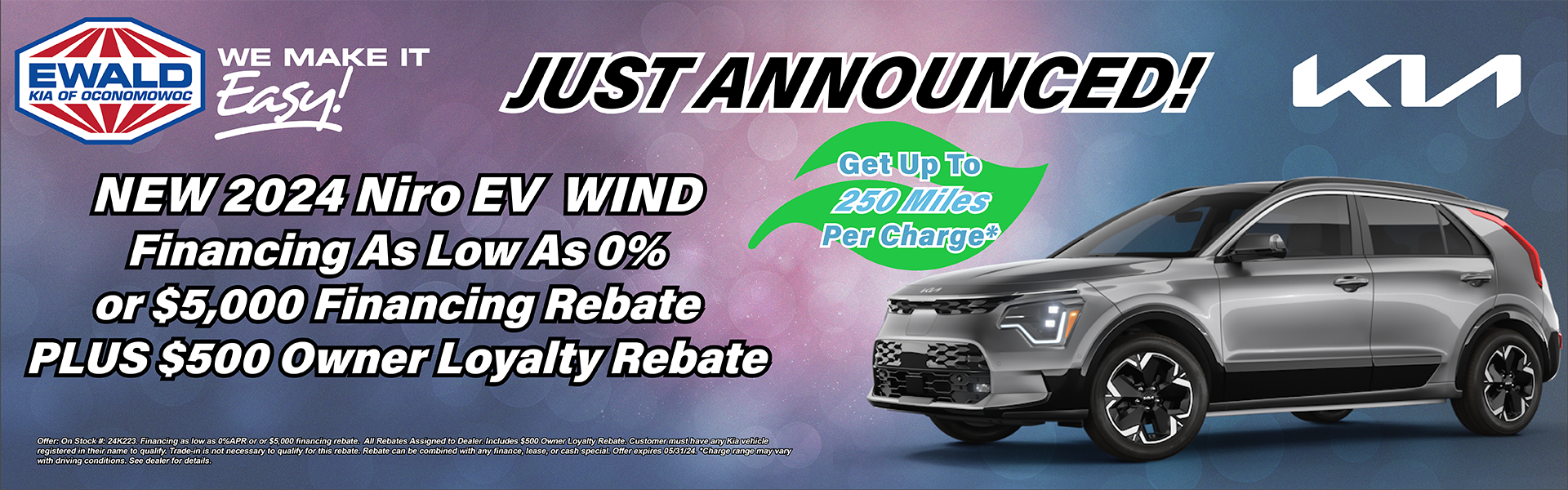 Save on the ALL NEW Niro EV Wind!