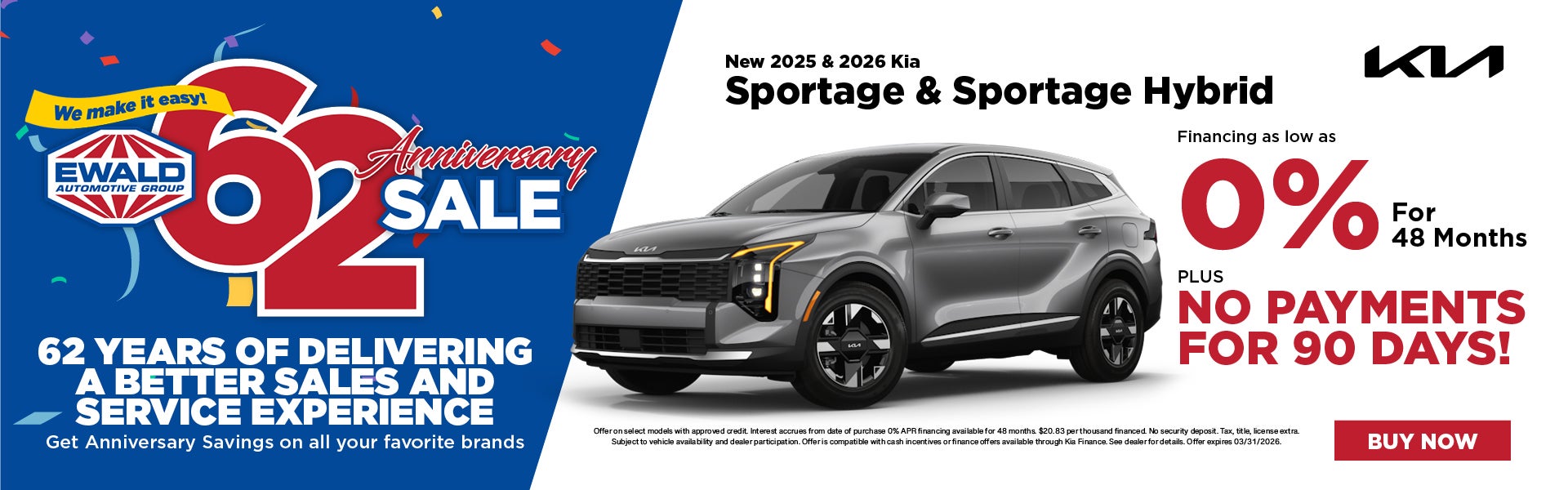 2025 2026 Kia Sportage & Sportage Hybrid 0% APR 