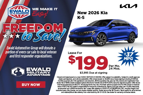 2026 Kia K5 Lease for $199 Per Mo