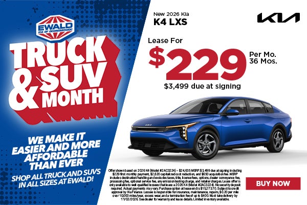 2026 Kia K4 LXS Lease for $229
