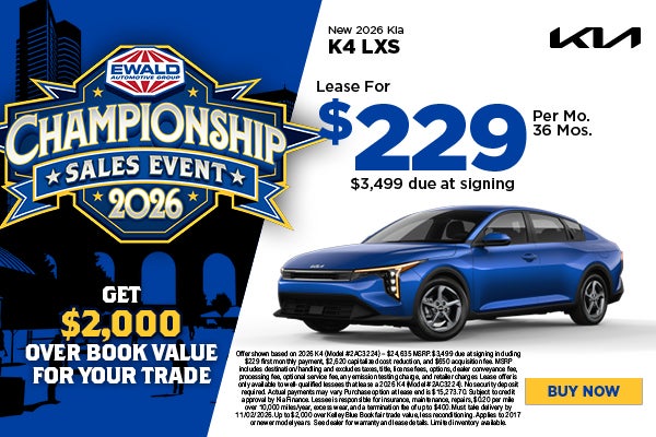 2026 Kia K4 LXS Lease for $229