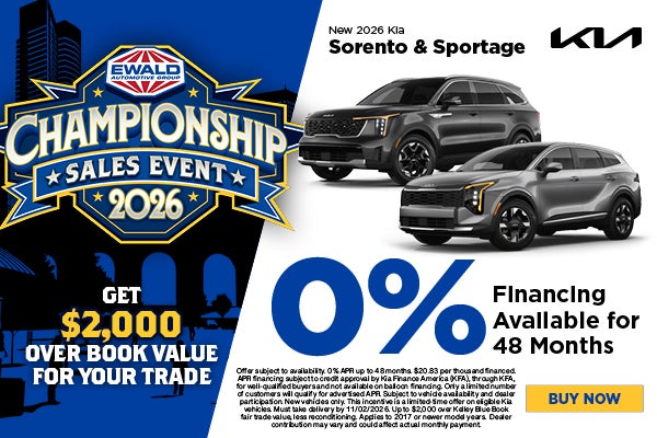 2026 Kia Sorento & Sportage 0% for 48 months