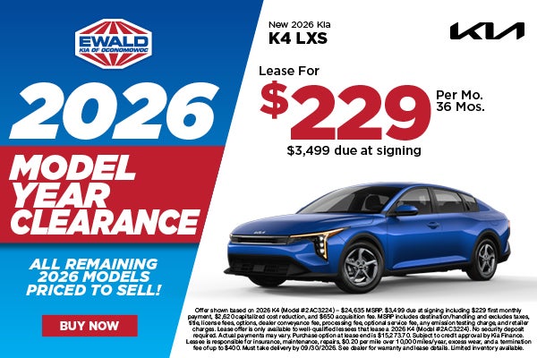2026 Kia K4 LXS Lease $229