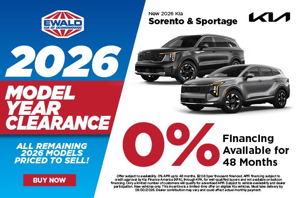 2026 Kia Sorento & Sportage 0% APR for 48 months